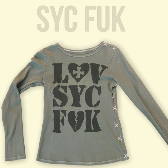 Syc Fuk Tops - Authentic Rare Syc Fuk thermal in grey​​​​​​​​